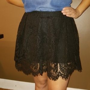 Black lace skirt